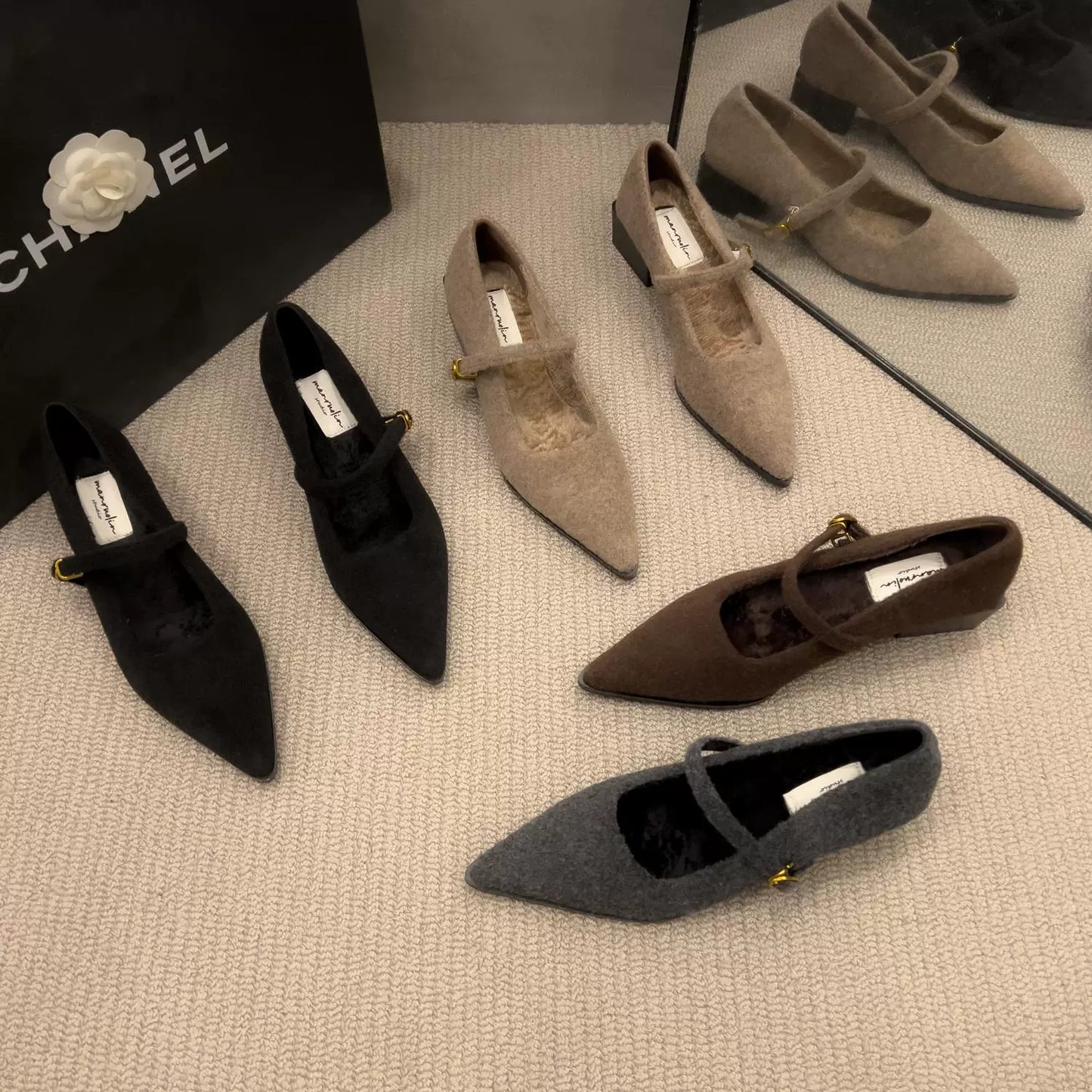 Wool-touch Mary Jane Pumps / ウールタッチメリージェーンパンプス