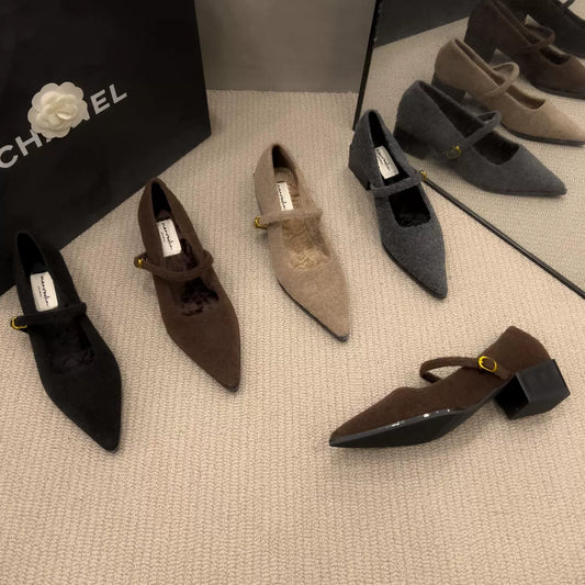 Wool-touch Mary Jane Pumps / ウールタッチメリージェーンパンプス