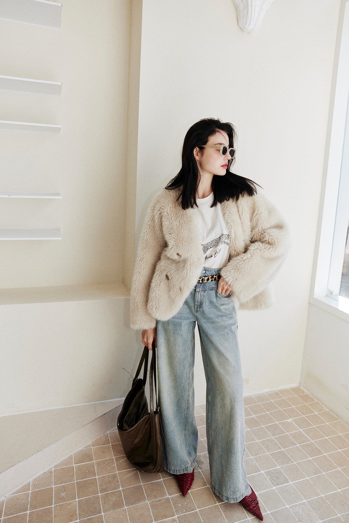 Light Wash Wide Denim Pants