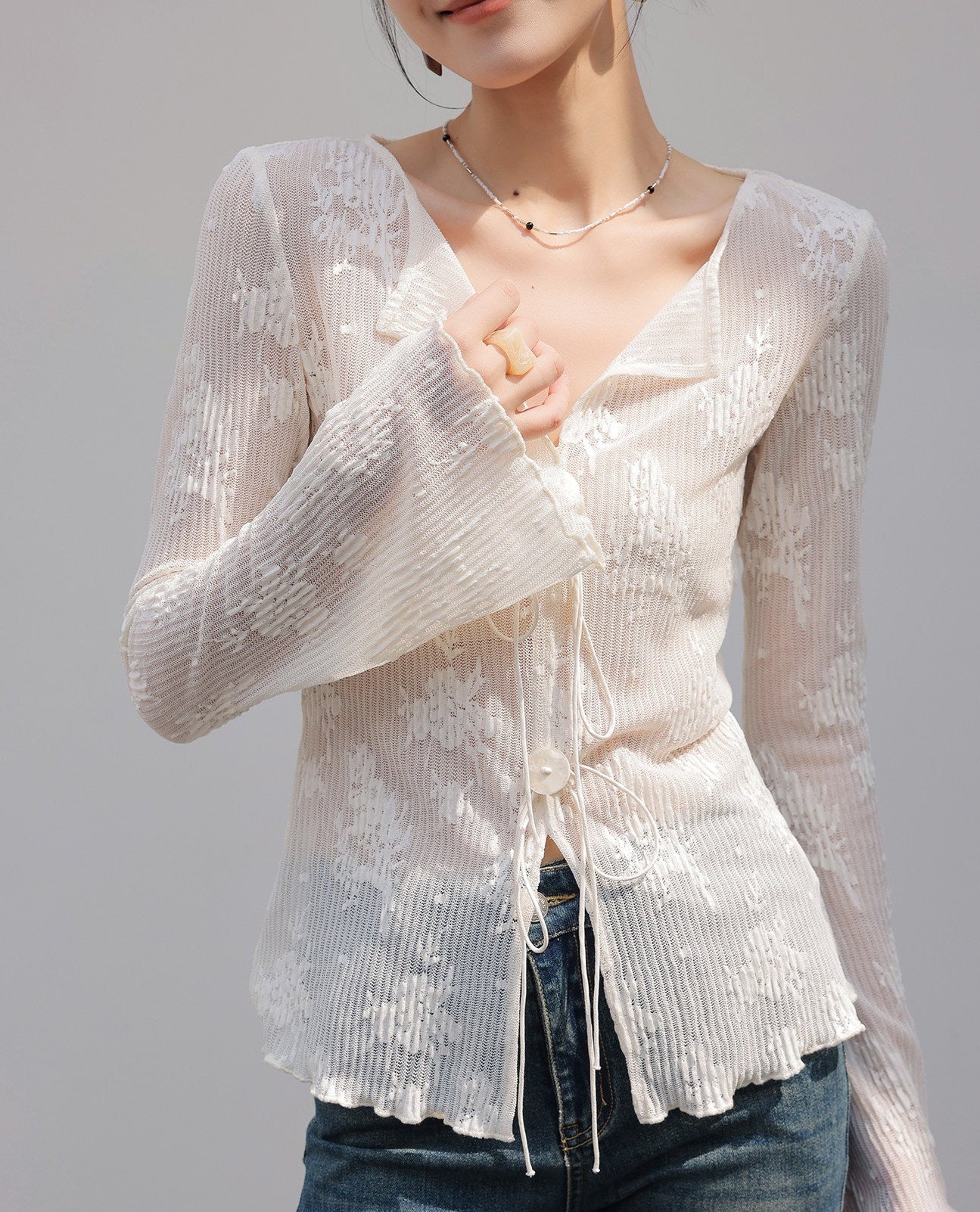 Sheer Floral Lace Top