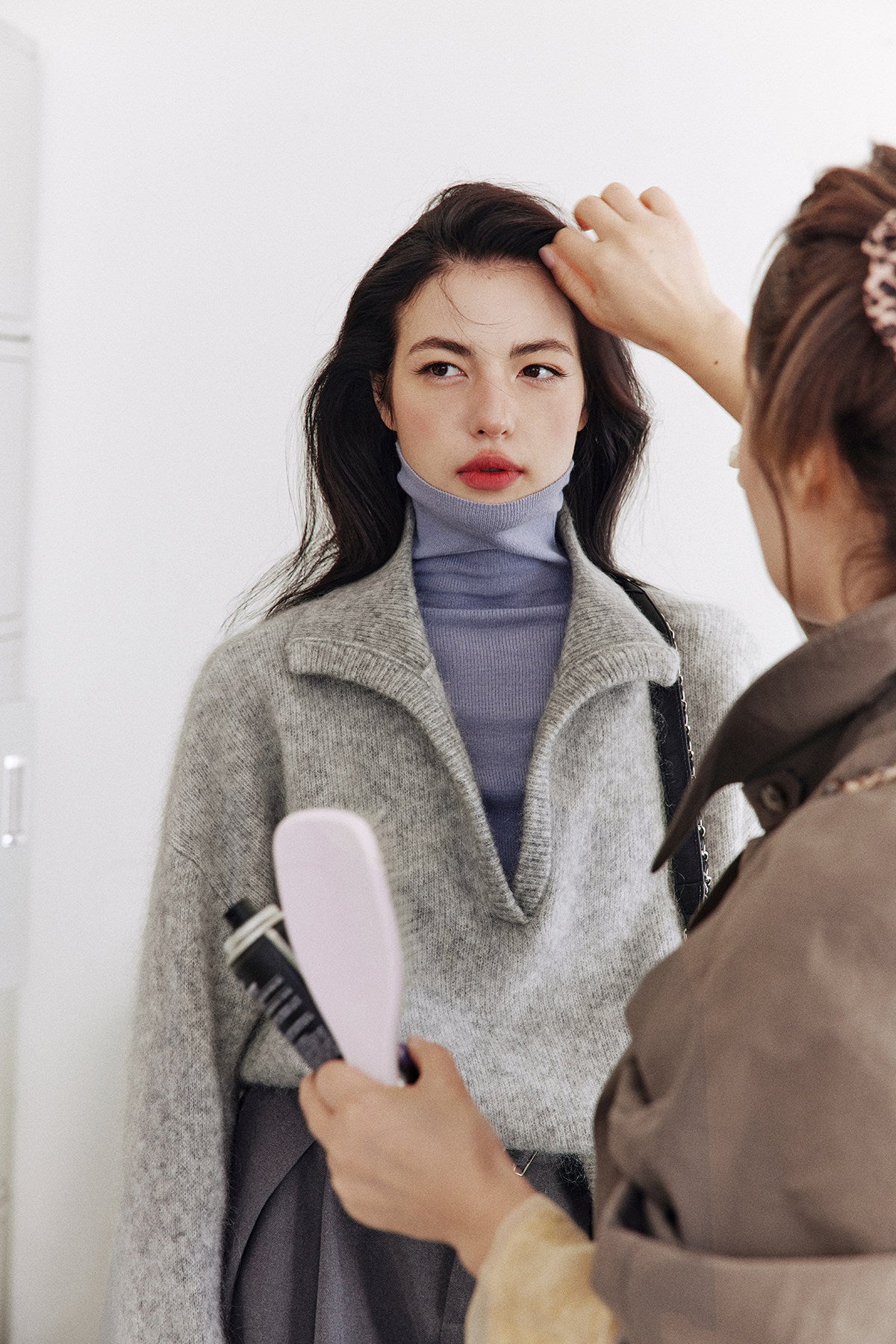 Soft Mohair Nuance-Collar Pullover
 / ソフトモヘアニュアンスカラープルオーバー