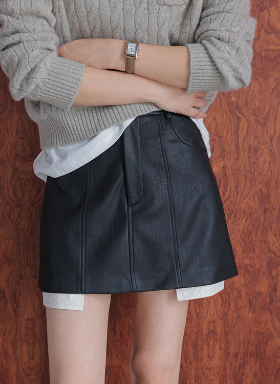 Faux Leather Mini Skirt