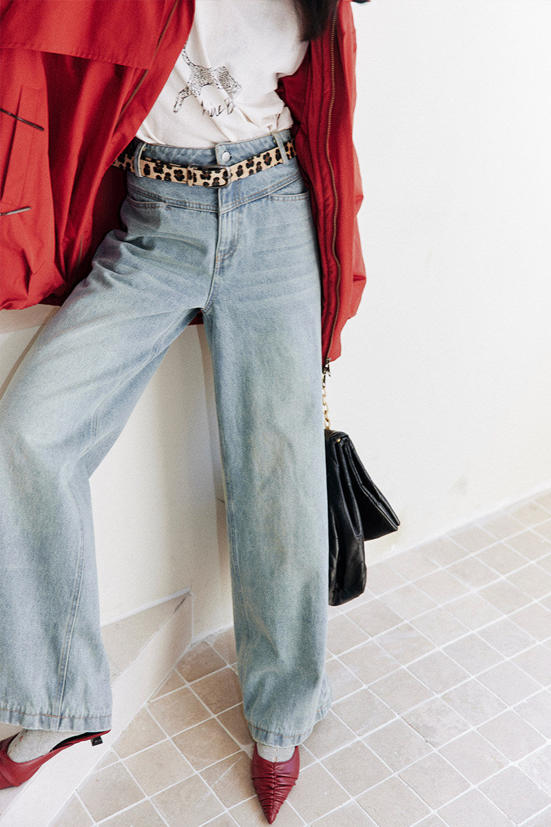 Light Wash Wide Denim Pants