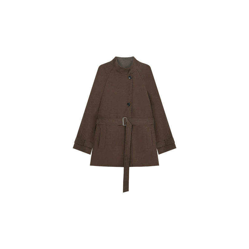 Silk Blend Belted Trench Coat/ シルクブレンドベルテッドトレンチコート