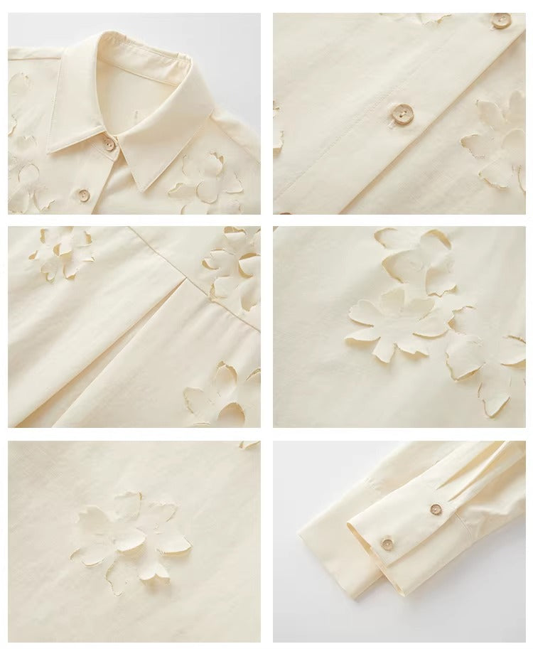 Flower Cutwork Shirt & Flare Skort