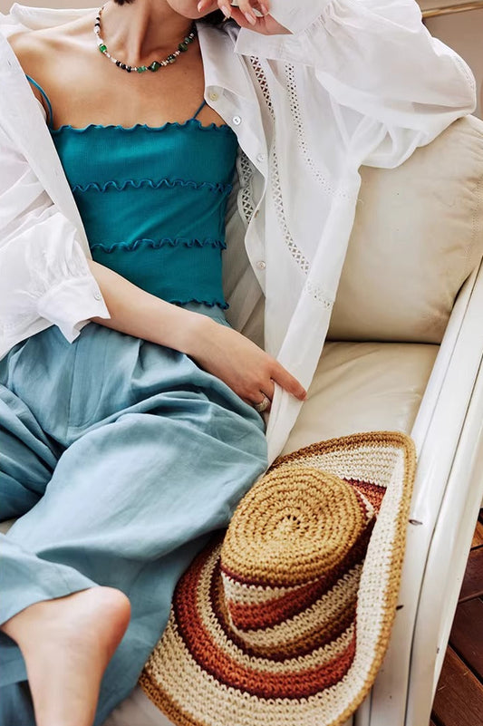 Lace Panel Cotton Shirt / レースパネル コットンシャツ