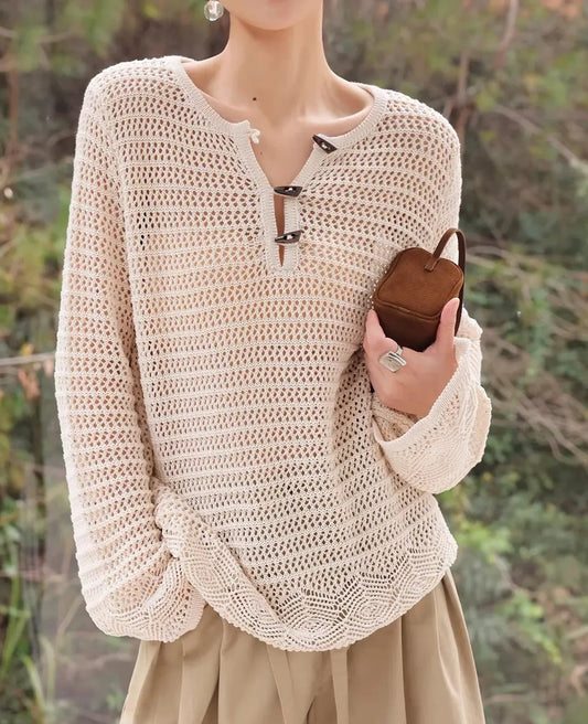 Openwork Knit Pullover / 透かし編みニットプルオーバー