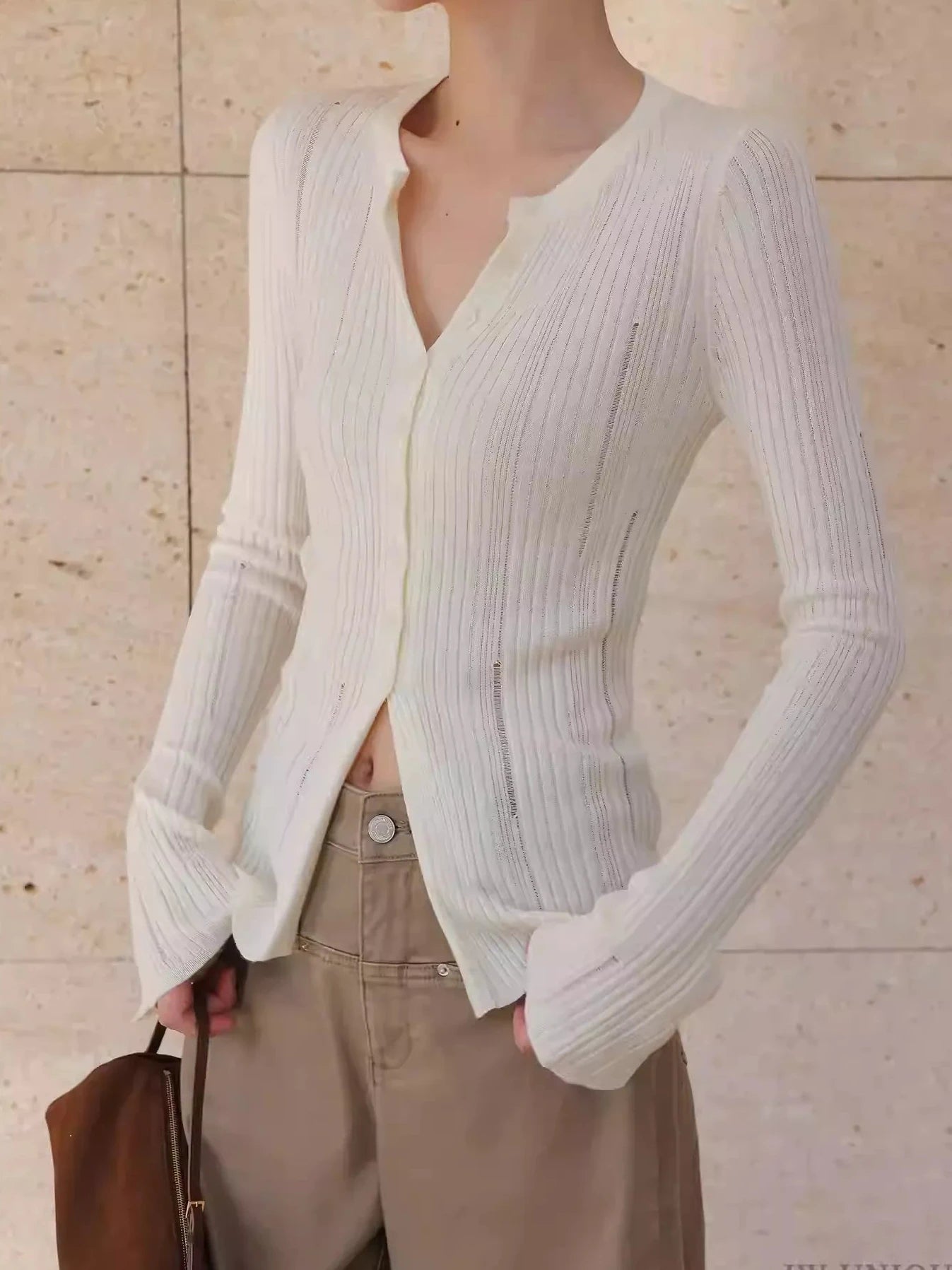 Rib Button Cardigan / リブボタンカーディガン