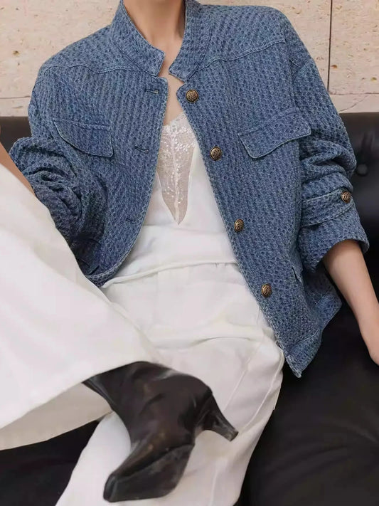 Textured Denim Jacket / ツイードライク デニムジャケット