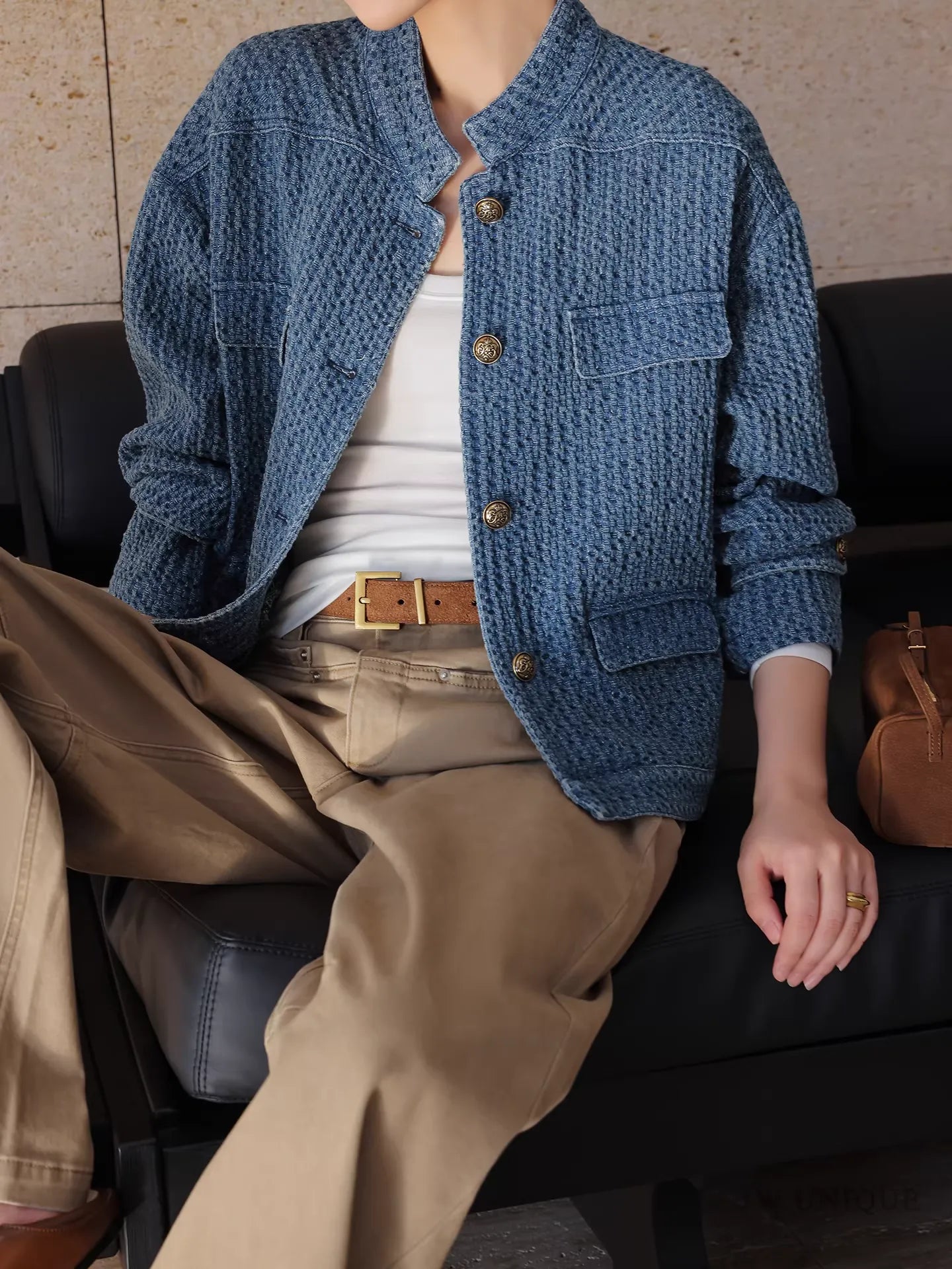 Textured Denim Jacket